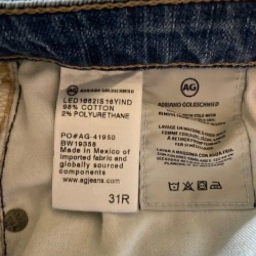 AG Adriano Goldschmied Jodi Crop Split Side Hem Jeans 31